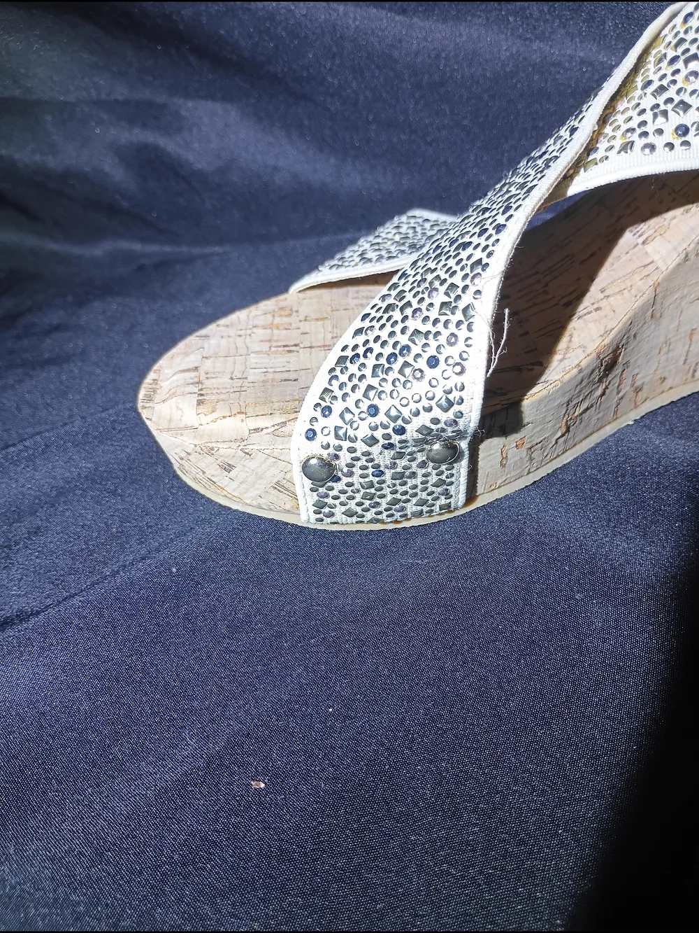 Corkys Rhinestone Studded Cork Wedge Sandal Slides